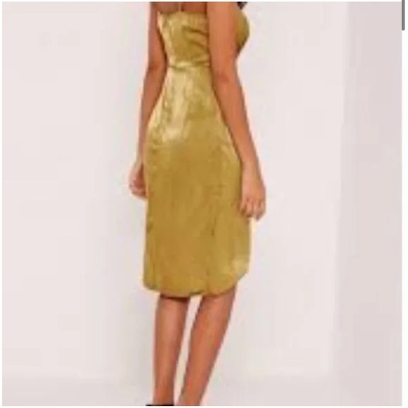 Misguided Satin Tie Waist Chic Maxi Dress US Sz 4 sheek - Picture 2 of 8